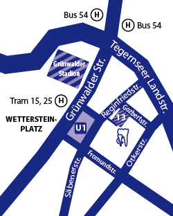 Zahnarzt, München, Giesing, Harlaching, Wettersteinplatz, Dr. Christian Grüner, Anfahrtsbeschreibung, Prophylaxe, Zahnerhalt, Kunststofffüllung, Zahnreinigung